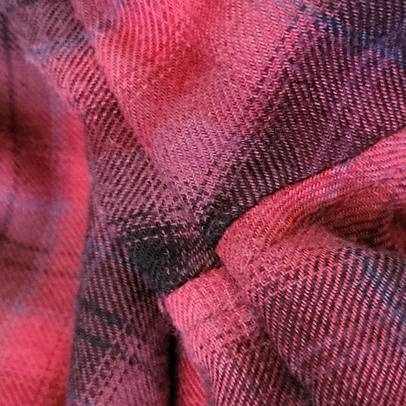 American Eagle Ahh-Mazingly Soft Boyfriend fit red plaid flannel button … - Picture 9 of 11